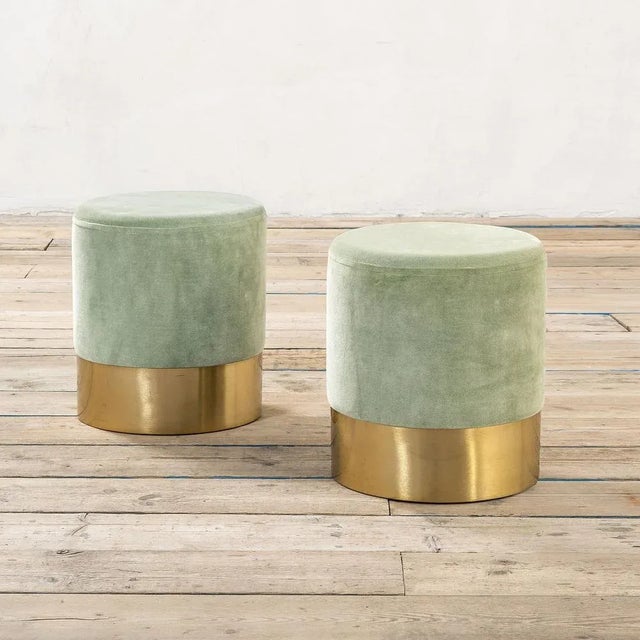Metal Mod. Cylinder Poufs by Luigi Caccia Dominioni for Azucena, 1963, Set of 2 For Sale - Image 7 of 7