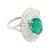 1990s Gia Certified 4 Carat No Oil Emerald & Diamond Halo Platinum Ring Size 6.25 For Sale - Image 4 of 9