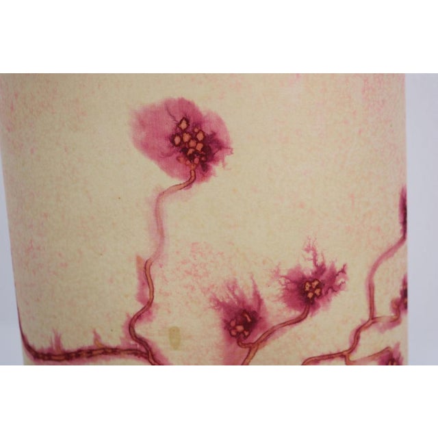 Table Lamp with Black Ceramic Base and a Silk Lampshade, 1970s For Sale - Image 6 of 16