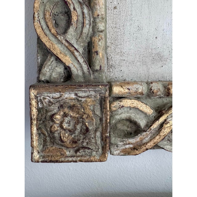 Metal Paper Mache Pomegranate Branch in Plaster Frame Sculptural Wall Art For Sale - Image 7 of 11