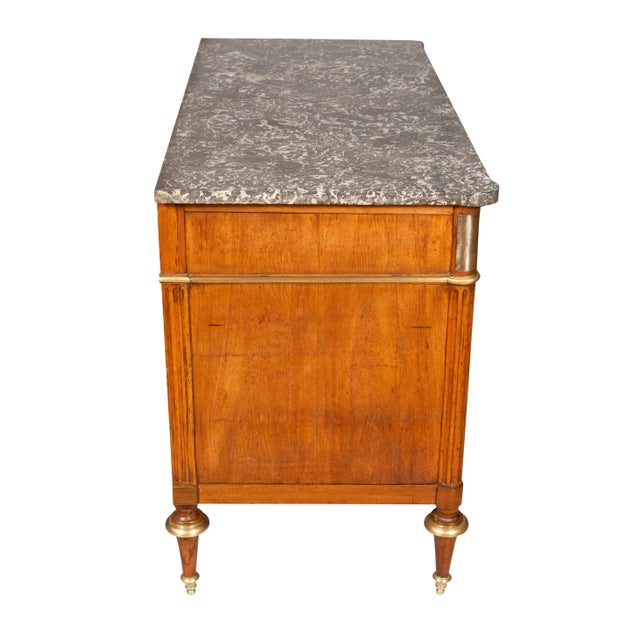 Brass Directoire Mahogany and Brass Mounted Commode For Sale - Image 8 of 12