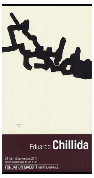 Eduardo Chillida, Abstract Composition Exhibition Poster, Offset Lithograph, 2011