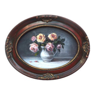 Framed Original Floral Roses Painting Style Wall Decor by Valeriya Serova For Sale