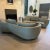 2010s Roche Bobois Curved Leather Sofas in Soft Sage Blue: A Pair For Sale - Image 5 of 12
