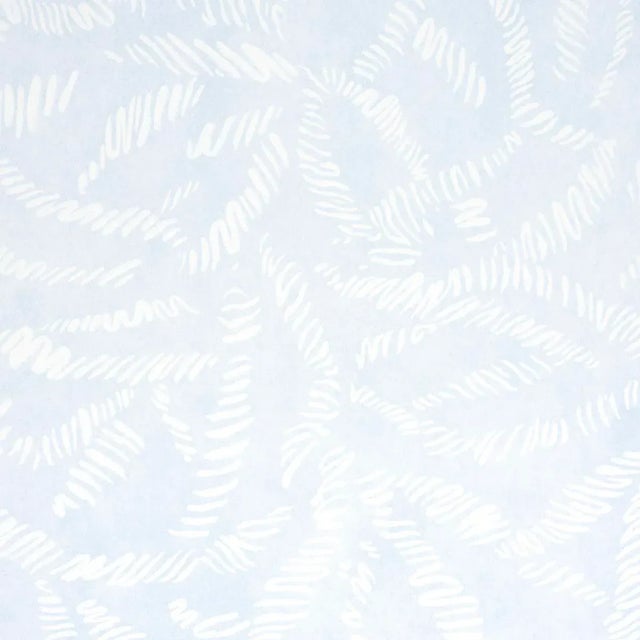 Contemporary SAMPLE - Schumacher Leaf Bloom Wallpaper In Sky For Sale - Image 3 of 4