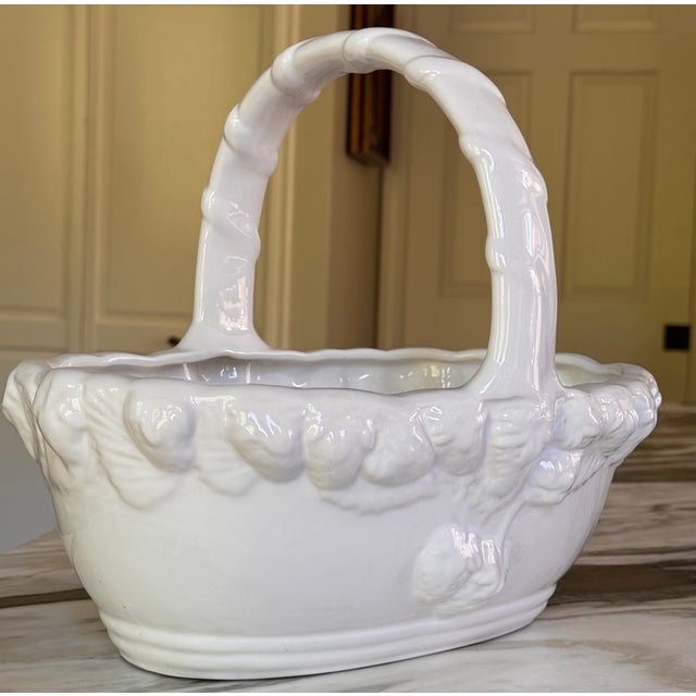 Made in Portugal Vintage Strawberry Motif Ceramic Basket For Sale In Seattle - Image 6 of 14