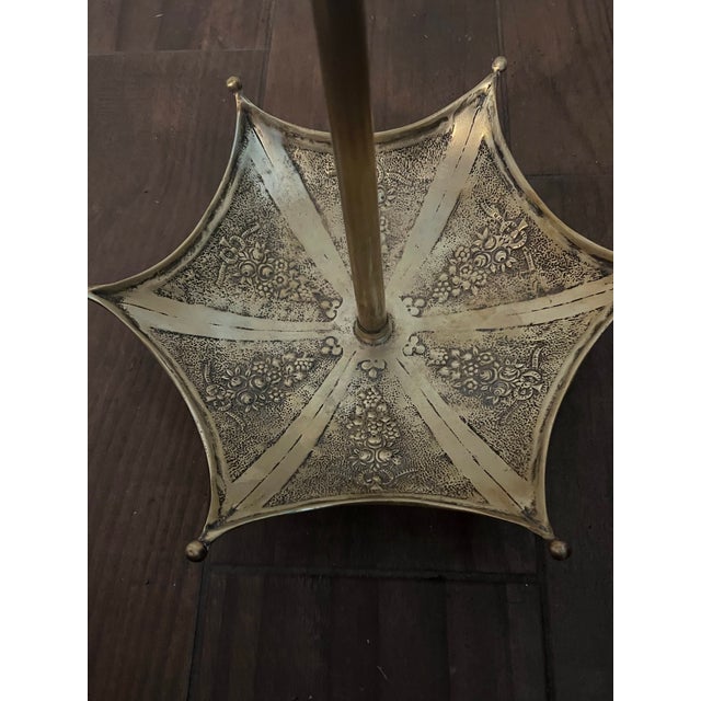 Hollywood Regency Vintage 1950s Brass Umbrella Stand For Sale - Image 3 of 7