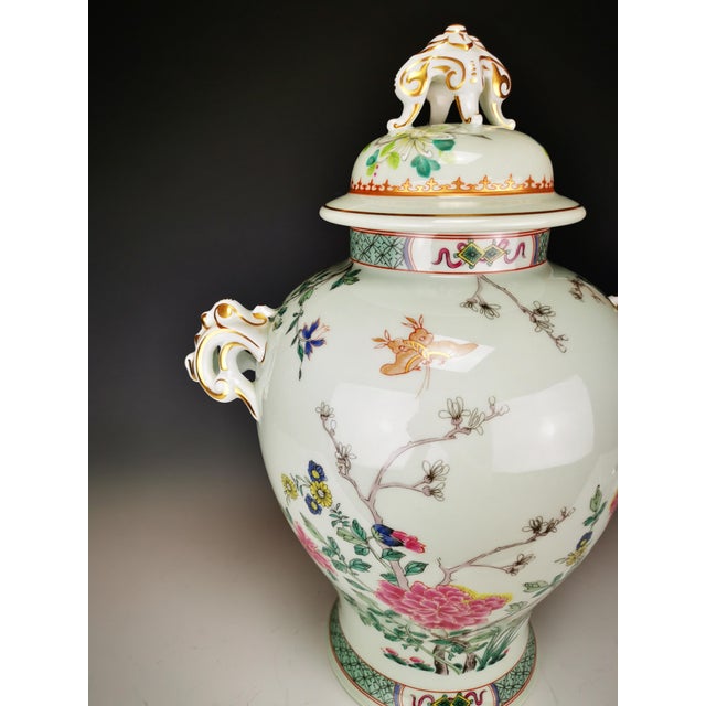 1970s Large Lidded Vase with Openwork Handles Kien Long by Haviland for Puiforcat, Limoges, France, Late 20th Century For Sale - Image 5 of 13