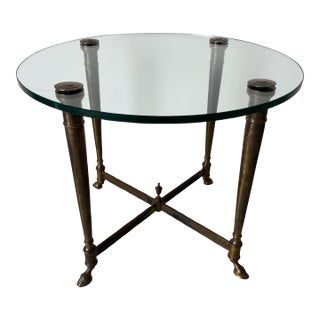 Italian Hollywood Regency Maison Jansen - End Table With Hoof Feet Detail For Sale