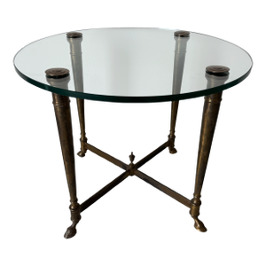 Italian Hollywood Regency Maison Jansen - End Table With Hoof Feet Detail