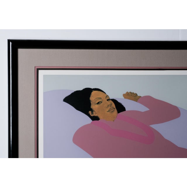 Contemporary 1984 Pegge Hopper "Peahi Kui Lei" Limited Edition Serigraph 263/284 Framed & Matted Behind Plexiglass Very Good + For Sale - Image 3 of 6