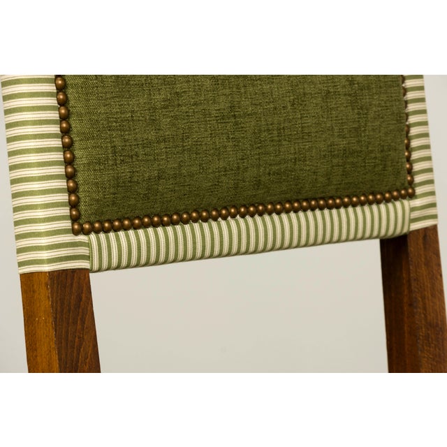 Late 19th Century French Louis XIII Oak Dining Chairs in Moss Green, Set of 10 For Sale - Image 9 of 18