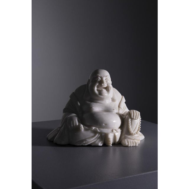 Small Buddha Statue in White Jade, 1900 For Sale - Image 4 of 6