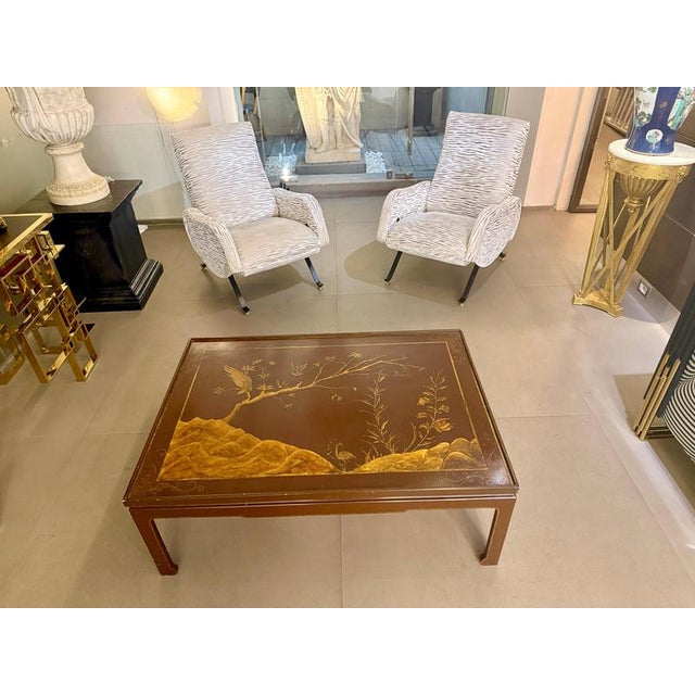 Square Red Lacquered Chinoiserie Occasional Table, 1960 For Sale - Image 10 of 13
