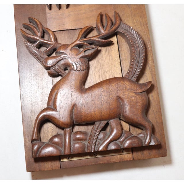 1940s Antique Hand Carved Figural Deer Wood Expandable Collapsable Shelf Bookend For Sale - Image 5 of 11