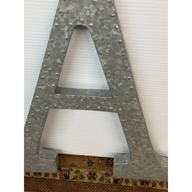 Galvanized Steel Letter A For Sale In San Francisco - Image 6 of 12