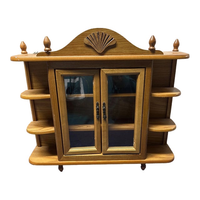 Vintage MCM Double Door Curio Cabinet For Sale