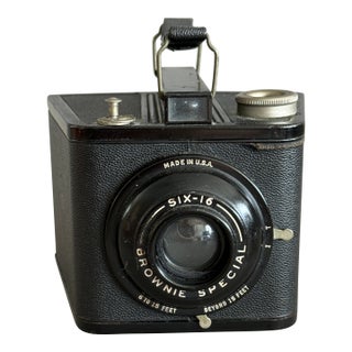 Vintage Kodak 616 Box Camera Six-16 Brownie Special Art Deco Black Metal For Sale