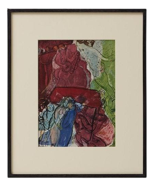 After Marc Chagall, Editions du Chêne, Color Cliché Print, 1947, Framed