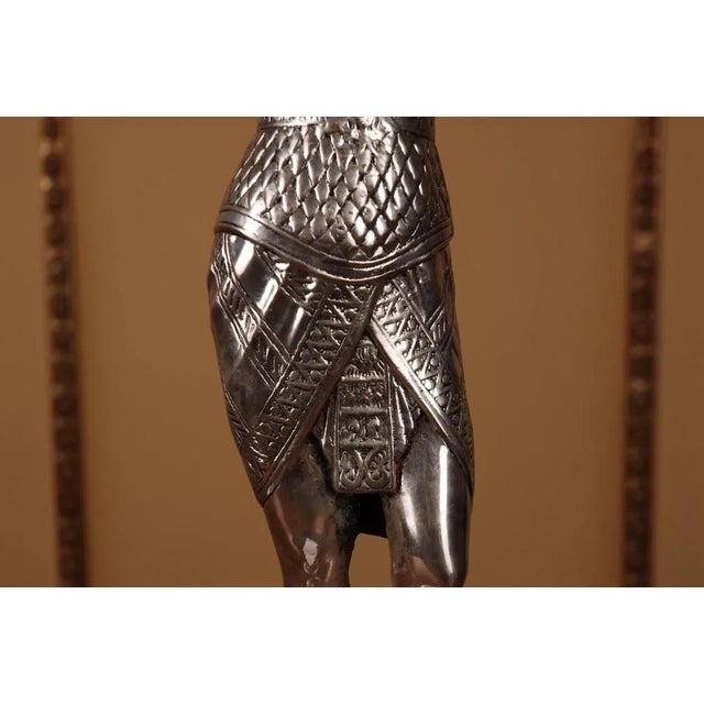 Silver 20th Century Empire Bronze Figur Formed Candleholder For Sale - Image 8 of 11