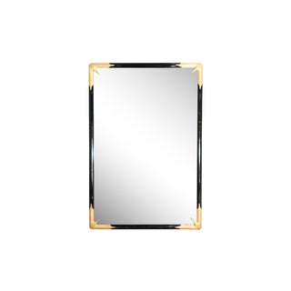 LaBarge Vintage Black Lacquered & Gold Gilt Mirror For Sale