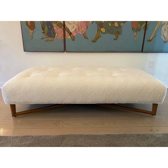 Mid-Century Modern Rare Vintage T.H. Robsjohn-Gibbings Attrib. Bench, Two Available For Sale - Image 3 of 12
