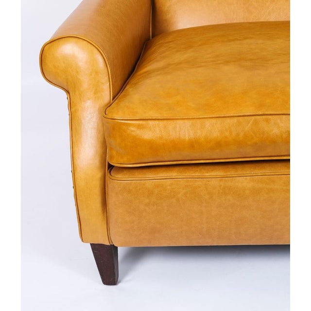 Antique English Art Deco Club Leather Chair, 1930s For Sale - Image 12 of 14