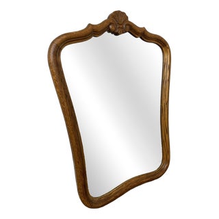 Vintage French Mirror in Oak For Sale