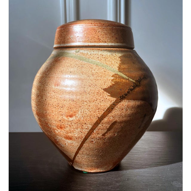 Abstract Glazed Ceramic Jar Studio Pottery Karen Karnes For Sale - Image 3 of 15