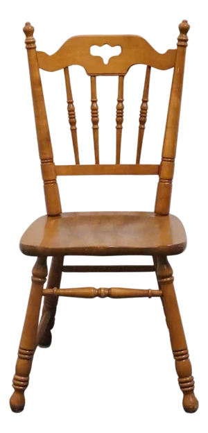 Tell City Furniture Solid Hard Rock Maple Colonial Early American Spindle Back Dining Side Chair