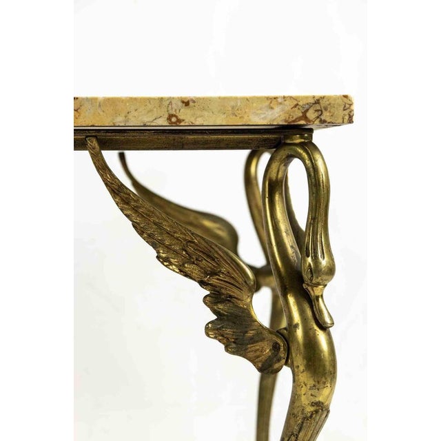 1960s Vintage Marble Dining Table with Brass Swan Legs, Italy, 1960s For Sale - Image 5 of 8