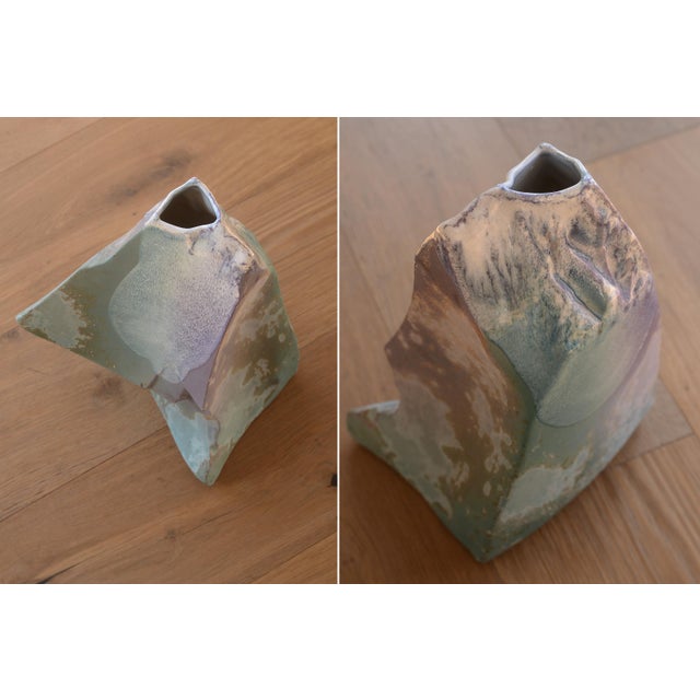 Vintage Tony Evans Modernist Freeform Glacier Vase For Sale - Image 10 of 17