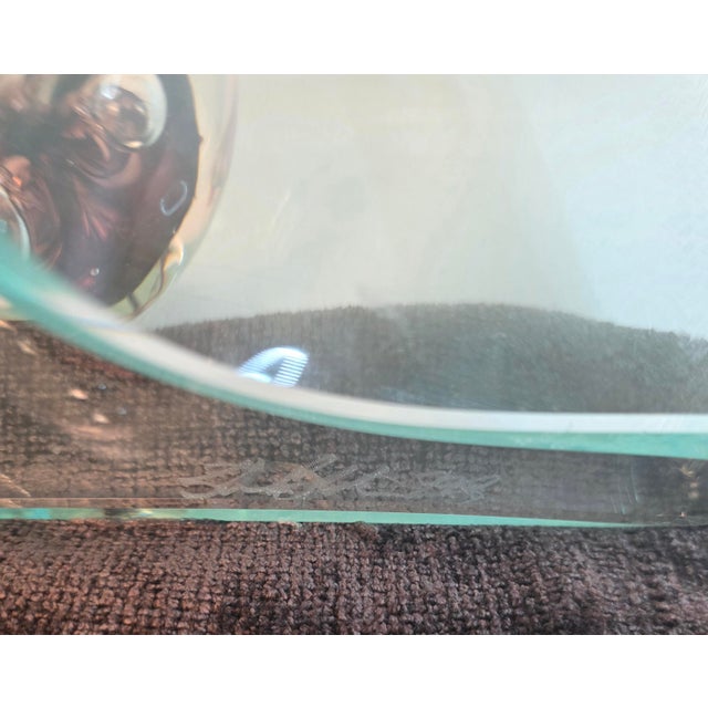Vintage Steven Brewster Signed Postmodern Studio Art Glass Ribbon Sculpture "Meltdown" For Sale - Image 9 of 13