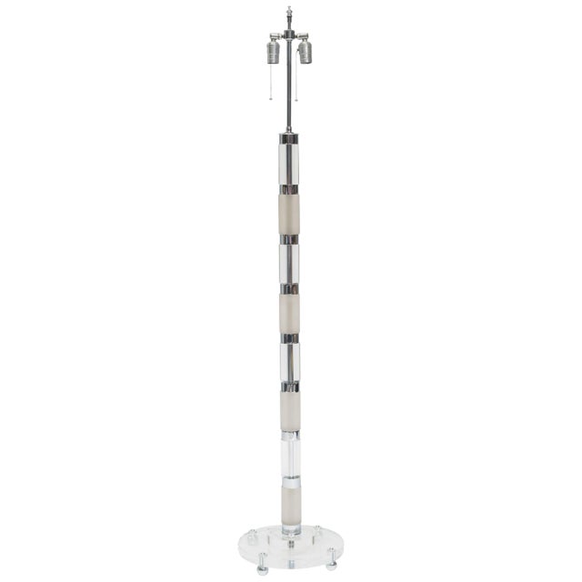 Chrome and Lucite Floor Lamp For Sale