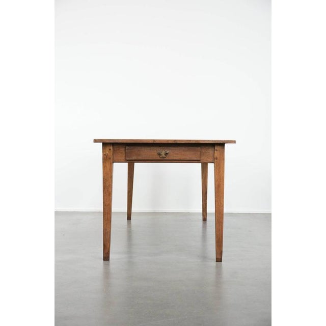 Antique French Oak Farmhouse Dining Table with Drawers For Sale - Image 4 of 18