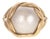 14k Gold Mabè Pearl & Diamond Ring Vintage For Sale