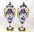 Beautiful 1920's Sevres style brass and porcelain decorative floral urns. The tops do not come off. Cobalt blue and gold...