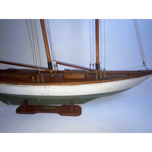 Brown Yacht Model of the Schooner Yacht Wanderer For Sale - Image 8 of 12