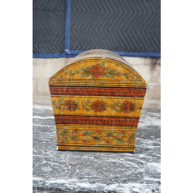 1990s Maitland - Smith Attributed Lacquered Chinoiserie Dome Top Lion Handle Storage Keepsake Box For Sale - Image 10 of 12