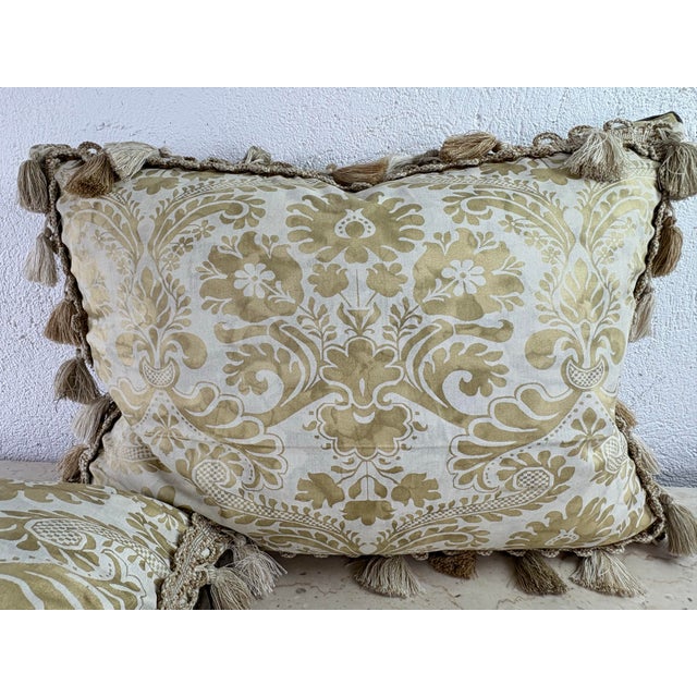 2020s Vintage Handcrafted Italian Fortuny Pillows/a Pair For Sale - Image 5 of 10
