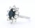 1990s Vintage Daisy Ring in 18 Carat Gold, Natural Sapphire and Diamonds, Size 4.75 For Sale - Image 10 of 11