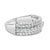 Immerse yourself in the ethereal brilliance of this sterling silver band, gracefully embellished with three rows of lab-...
