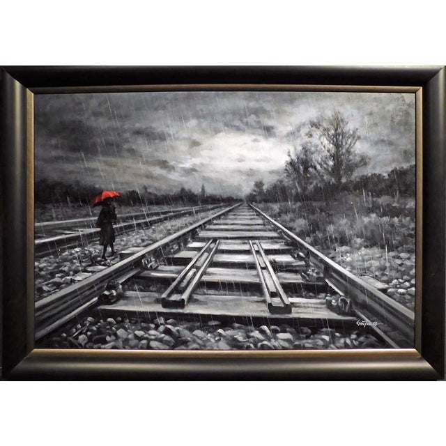 "Crimson Tracks" Original Oil Painting on Canvas by Paul Guy Gantner Hand signed by the artist Beautiful museum mounted,...