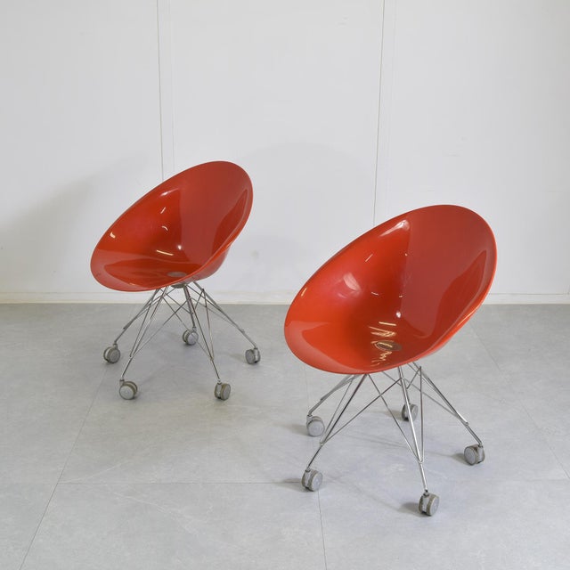 Kartell Set of Vintage Eros Model Chairs in Polycarbonate and Die-Cast Metal by Philippe Starck for Kartell., 1990s For Sale - Image 4 of 10