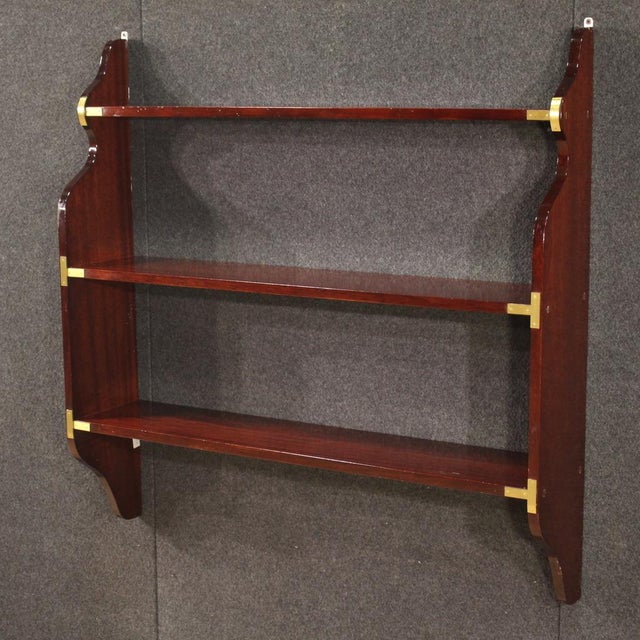 Vintage English Wall Bookcase in Mahogany, 1970s For Sale - Image 12 of 13