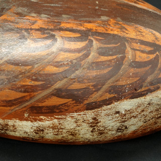 Brown Antique Folk Art Wood Mallard Duck Circa 1900-1920’s For Sale - Image 8 of 10