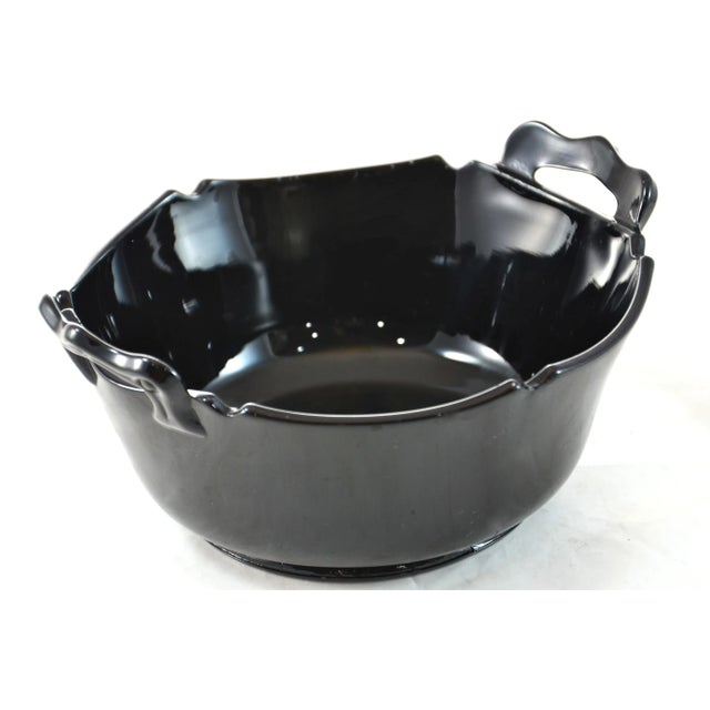 Gothic Antique Black Glass Handled Bowl For Sale - Image 3 of 3