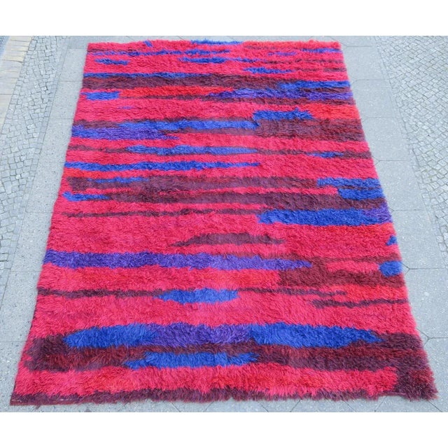 Mid-Century Long Pile Hand-Knotted Rug from Walter Mack, 1960s For Sale - Image 13 of 13