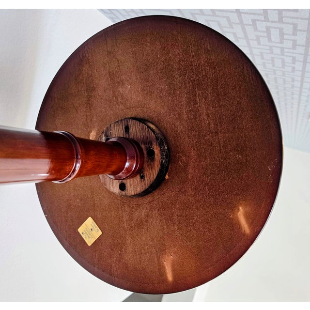 Wood Late 20th Century Bombay Company Mahogany Pedestal Accent Side / Drink Table, Tripod Stand For Sale - Image 7 of 8