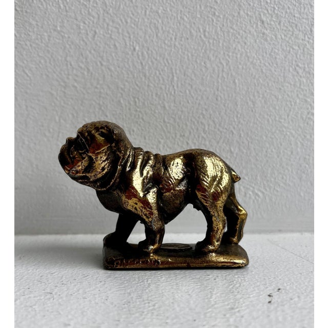 Metal Mid 20th Century Small "French" Bulldog Statue or Paperweight For Sale - Image 7 of 12